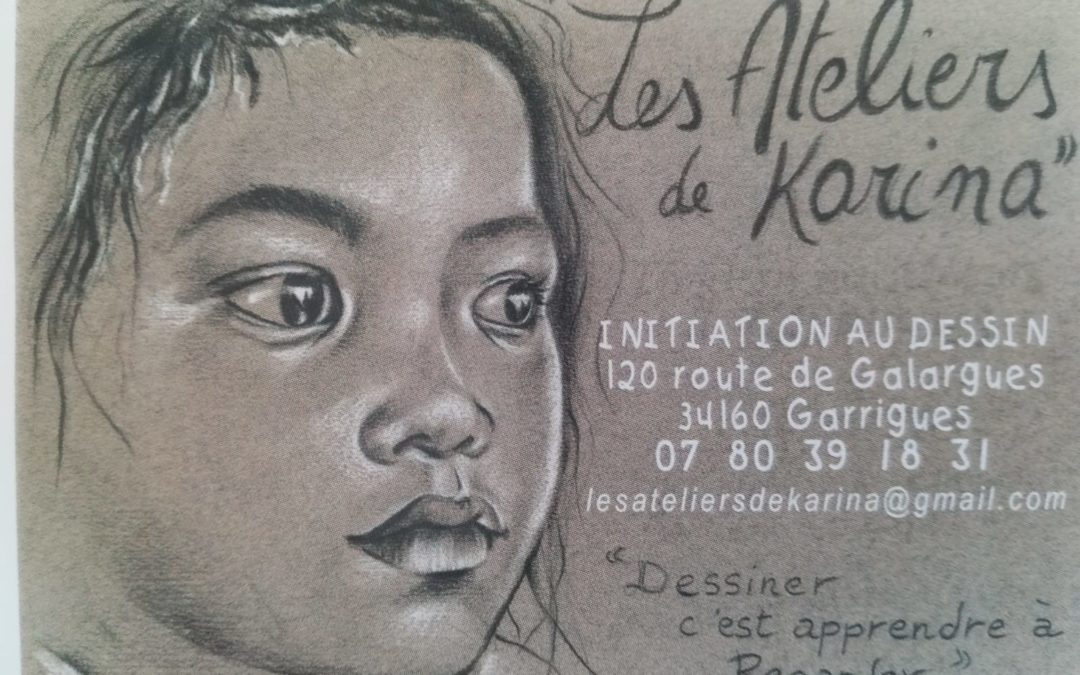 Affiche cours de dessin de Karina à Garrigues (hérault)